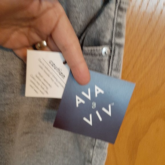 NWT!!!  Ava & Viv Acid Wash Shorts Grey - Picture 8 of 9